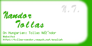 nandor tollas business card